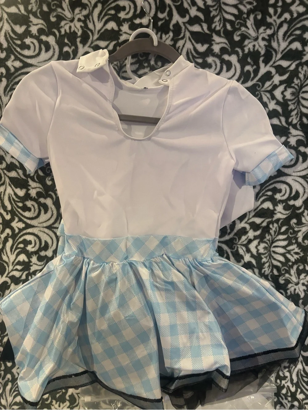 Weissman Light Blue and White Gingham Chef Dress Costume